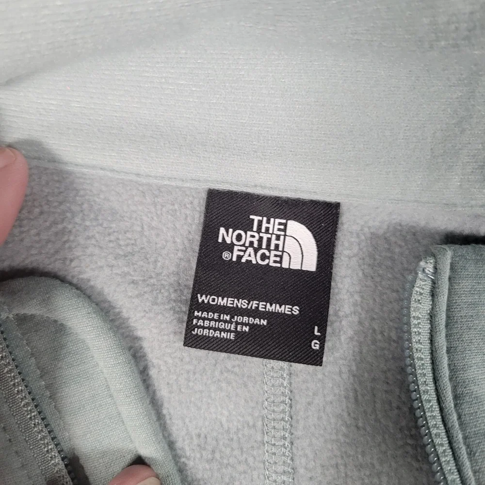 The North Face Full Zip Fleece Jacket Womens Size Large Sage Green Heathered L